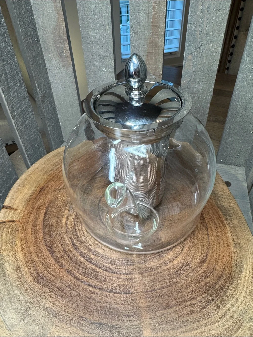 Clear Glass Teapot with Stainless Steel Infuser for Loose Leaf or Blooming Tea